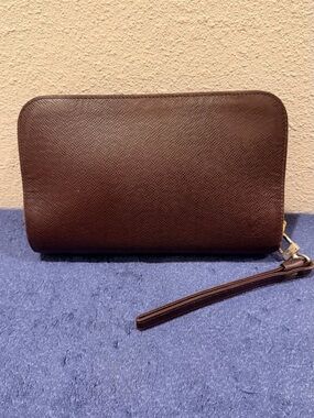 Louis Vuitton Clutch Taiga Leather Orsay Baikal Bag with Wristlet Strap